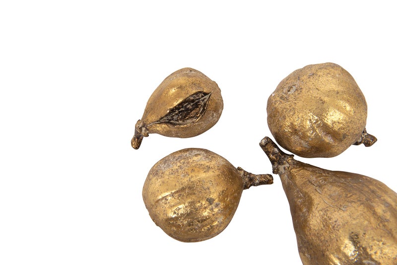 Creative Co-Op Resin Figs with Gold Finish (Set of 5 Pieces) - Image 2